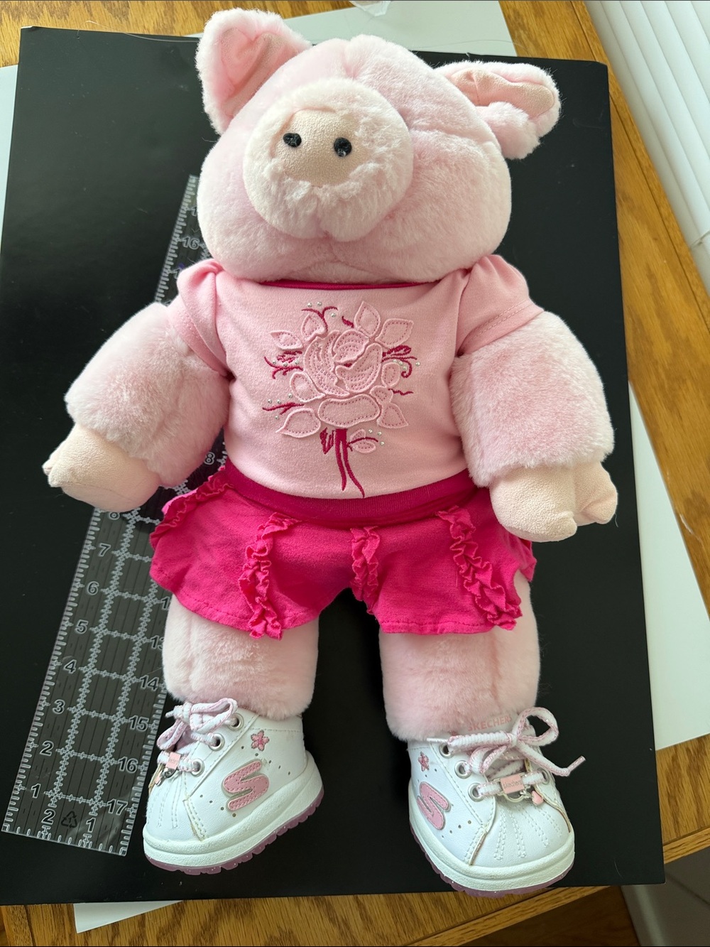 B-A-B Retired Collectable Pink Pudgie Pig Plush With Clothes & Shoes